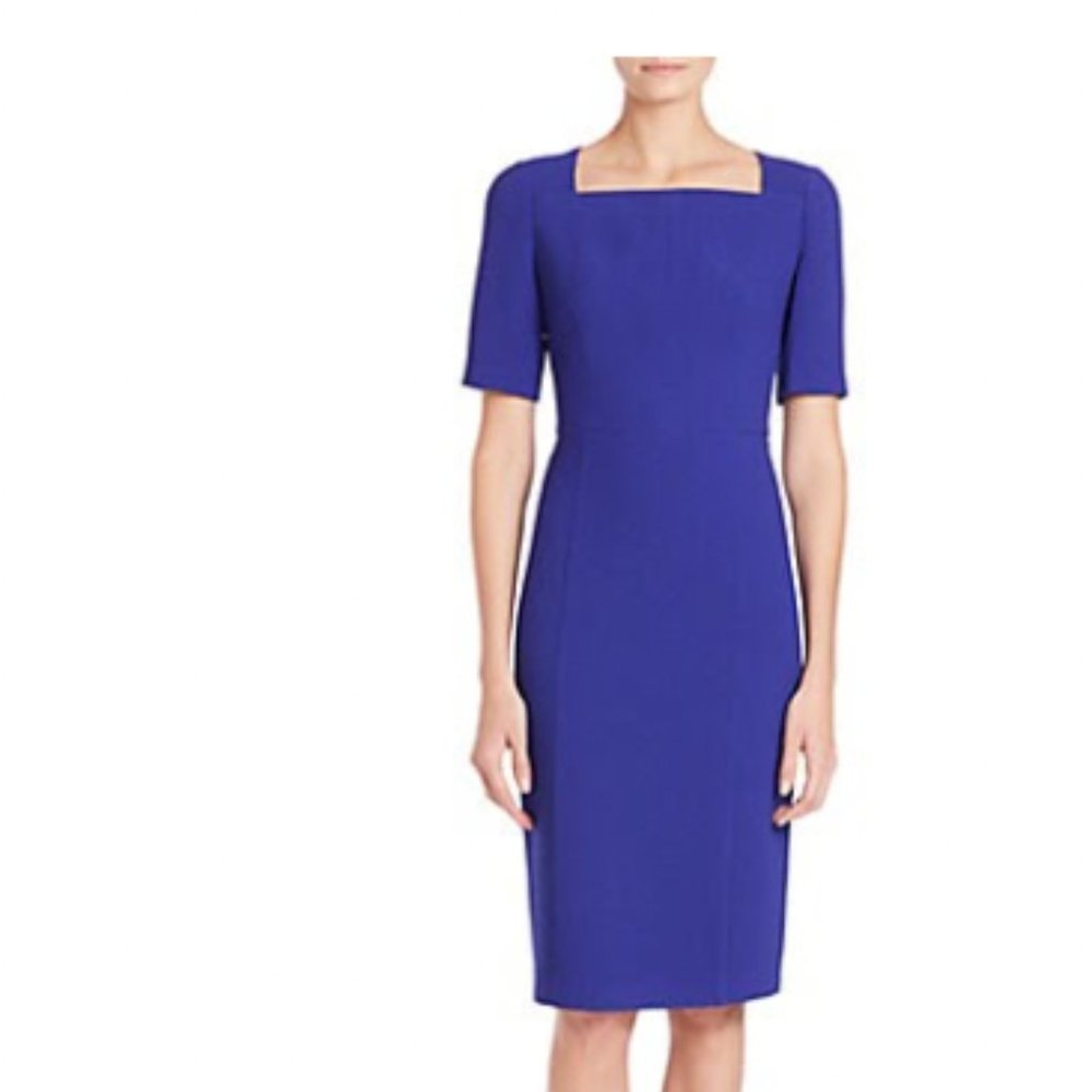 Black Halo Kento Stretch Pebbled Crepe Sheath Dress